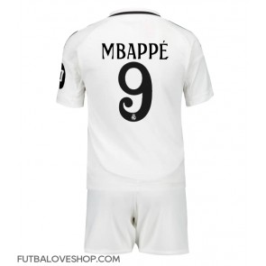 Dres Real Madrid Kylian Mbappe #9 Domáci pre deti 2024-25 Krátky Rukáv (+ trenírky)